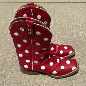 Tin Haul Fly Agaric Red Polka Dot Cowgirl Boots
